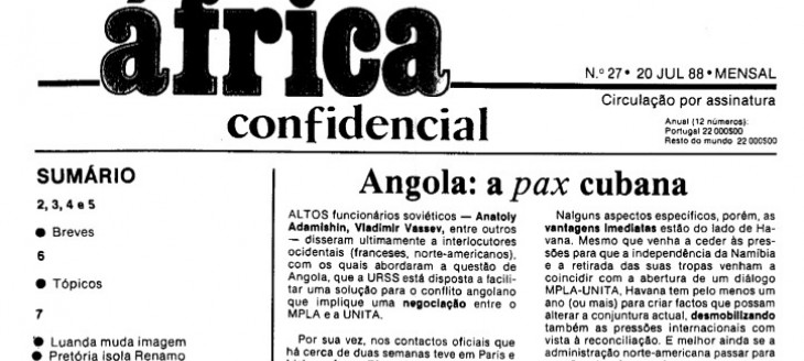 Africa Jornal, Africa Confidencial, Africa Focus and others